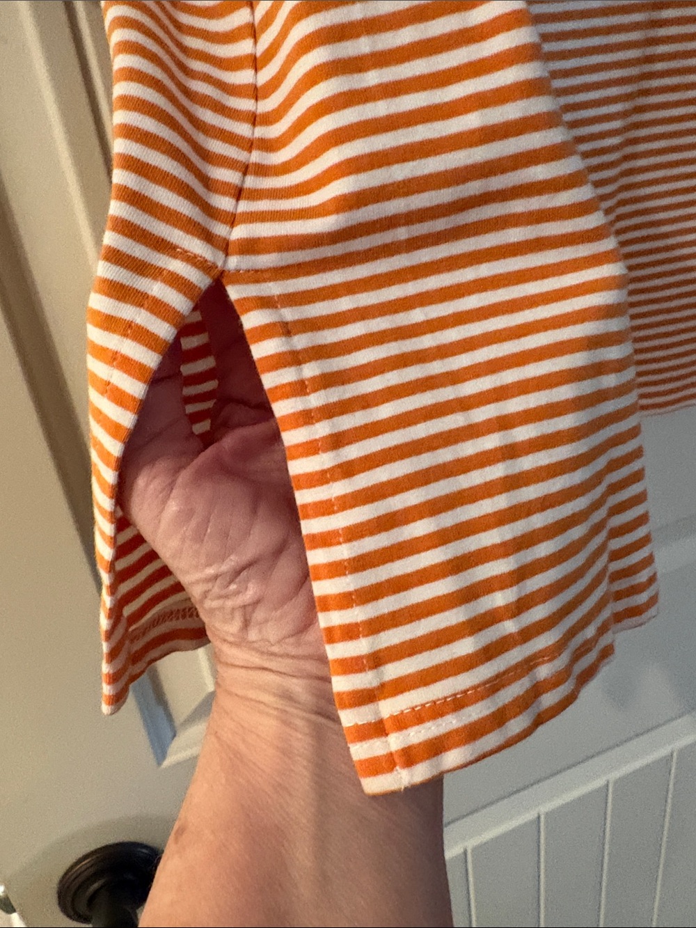 Jessica London top Avenue 3/4 soft jersey material 18/20 pumpkin stripe - Picture 5 of 6